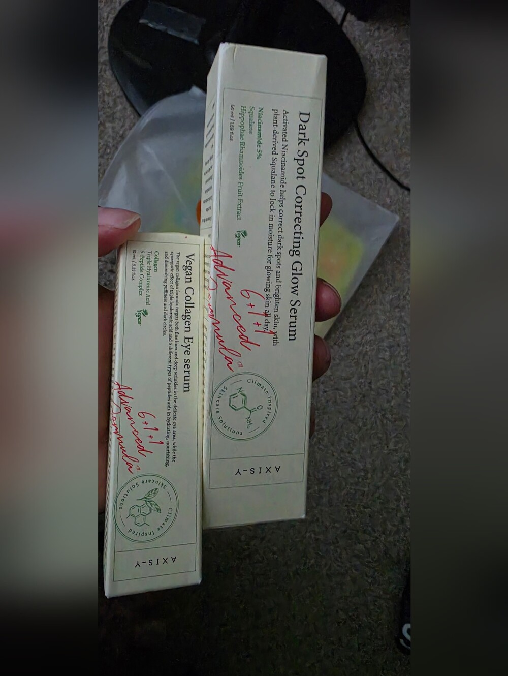 Axis-Y glow serum and eye cream